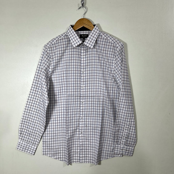 BLAQ TAILORED FIT CHECKERED SEMI FORMAL SHIRT