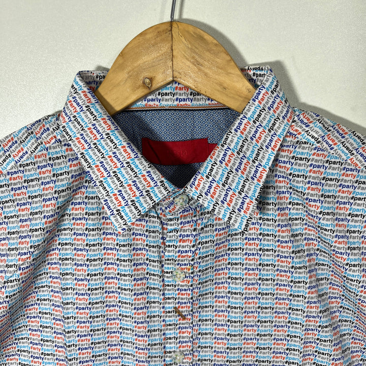 RED PRINTED HALF SLEEVES SHIRT