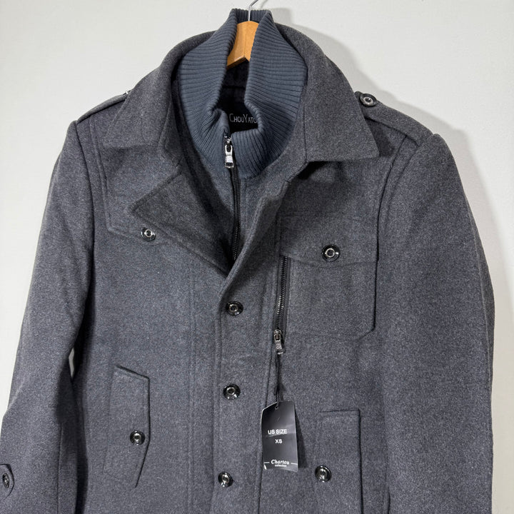 CHOU Y ATOU WOOL JACKET BRAND NEW CHARCOAL GREY