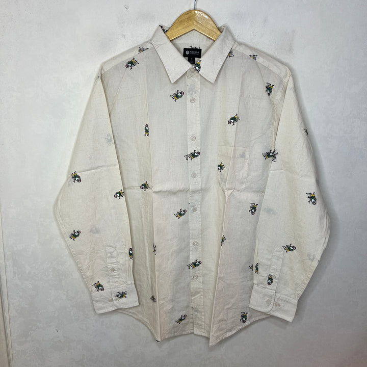 HAGGAR PRINTED CASUAL COTTON SHIRT