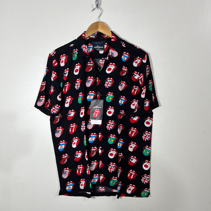 THE ROLLING STONES SAFARI COLLAR  HALF SLEEVES HAWAI SHIRT BRAND NEW