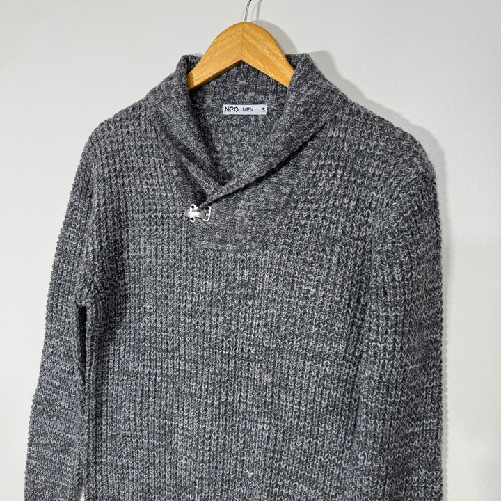 OPN KNITWEAR SHAWL COLLAR ACRYLIC SWEATER