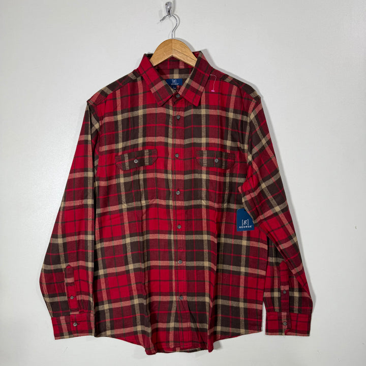 GEORGE BUTTON DOWN FLANNEL COTTON SHIRT BRAND NEW
