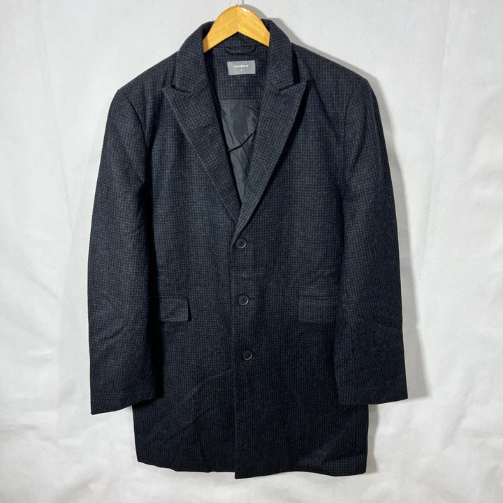 STUDIO-W CHECKERED WOOL OVERCOAT