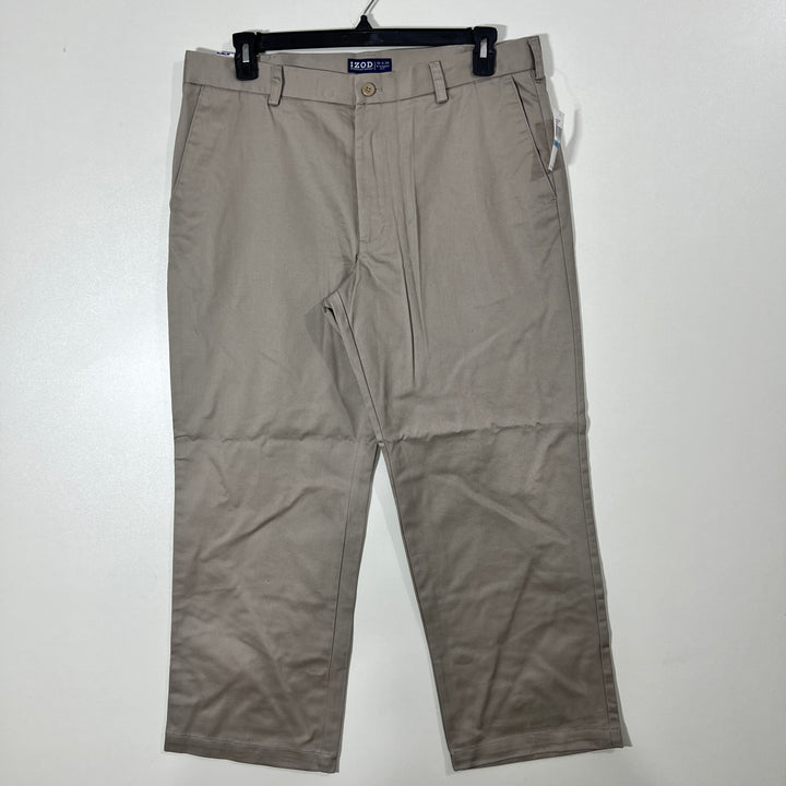 IZOD FLAT FRONT WRINKLE FREE AMERICAN STRAIGHT FIT COTTON  CHINO PANT BRAND NEW
