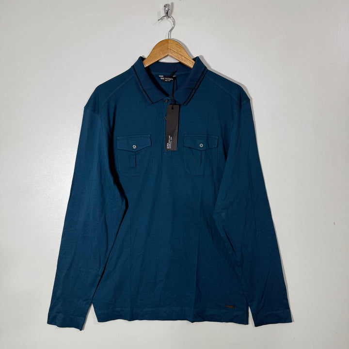 AUTOGRAPH SLIM FIT DOUBLE POCKETS LONG SLEEVES COTTON TSHIRT BRAND NEW