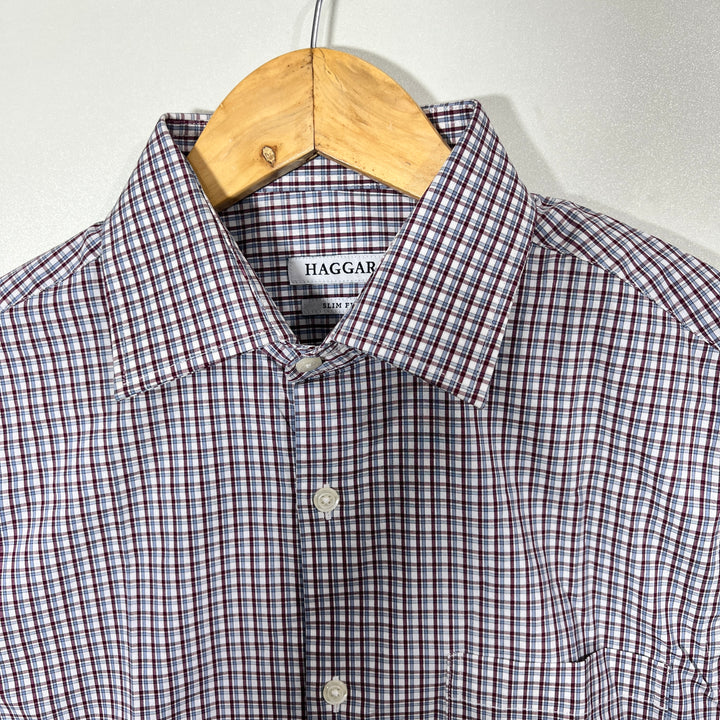 HAGGAR SLIM FIT SEMI FORMAL SHIRT BRAND NEW WITH STRETCH