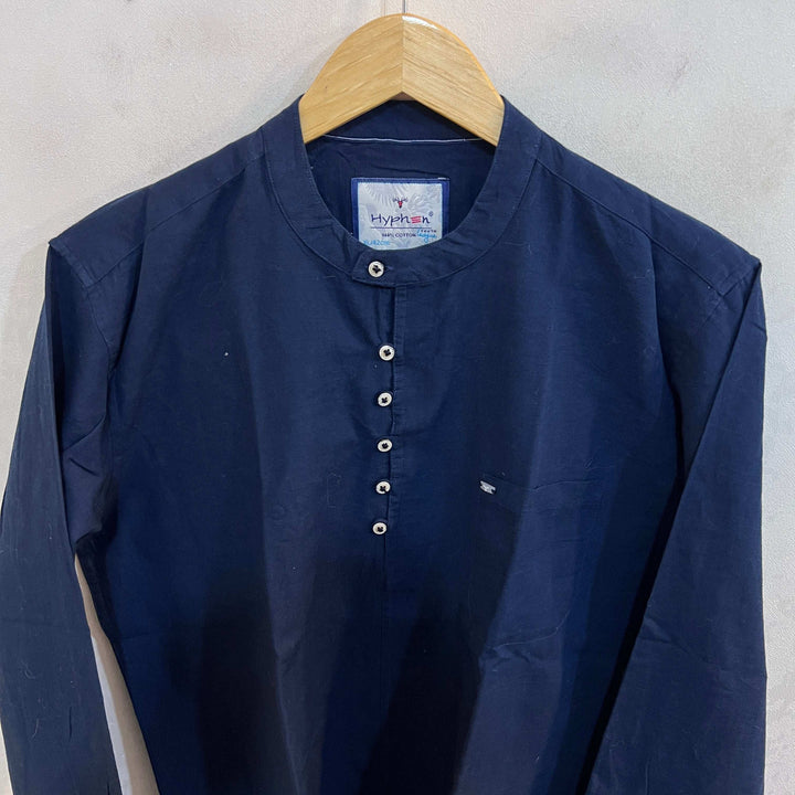 HYPHEN BEN COLLAR COTTON SHIRT