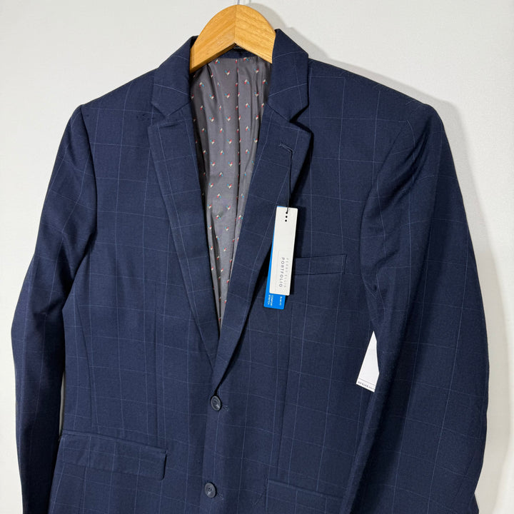 PERRY ELLIS CHECKERED BLAZER BRAND NEW BLUE COLOUR