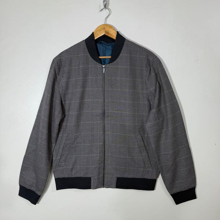 TAYLOR & WRIGHT BEN COLLAR CHACKERED BOMBER JACKET