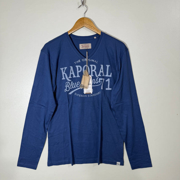 KAPORAL JEANS V NECK LONG SLEEVES COTTON TSHIRT BRAND NEW