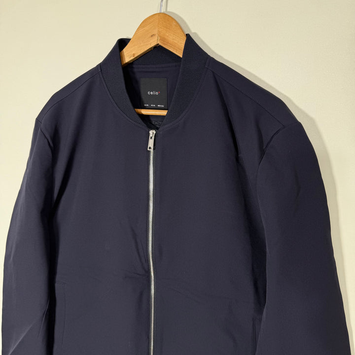 CELIO BEN COLLAR BOMBER JACKET BLUE