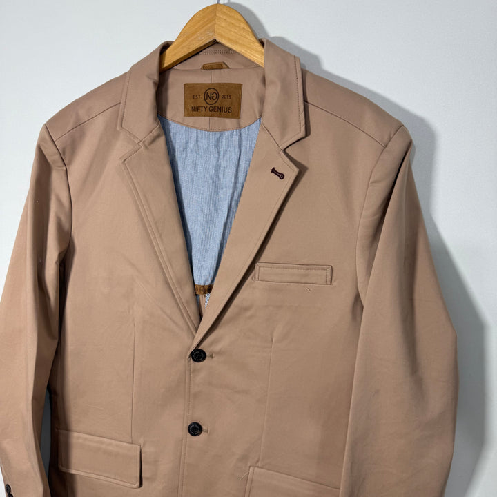 NIFTY GENIUS SLIM FIT COTTON BLAZER WITH STRETCH