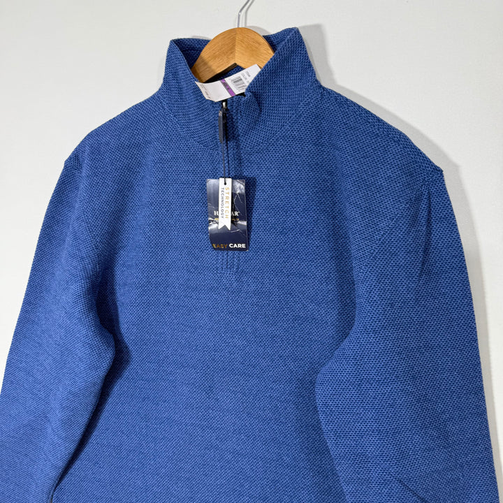 HAGGAR FEATURING MACHINE WASHABLE COMFORT FABRIC FLEECE PULLOVER BRAND NEW INNER FLEECE WITH STRETCH