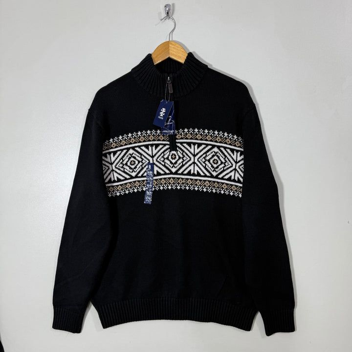 IZOD HALF ZIP KNITTED COTTON ACRYLIC SWEATER BRAND NEW