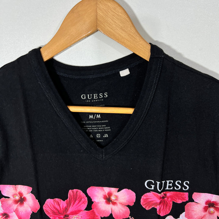 GUESS V NECK COTTON TSHIRT