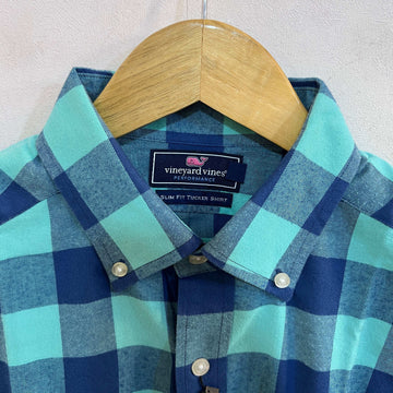 VINEYARD VINES PERFORMANCE SLIM FIT BUTTON DOWN CHECKERED CASUAL SHIRT - JS BROTHERS 