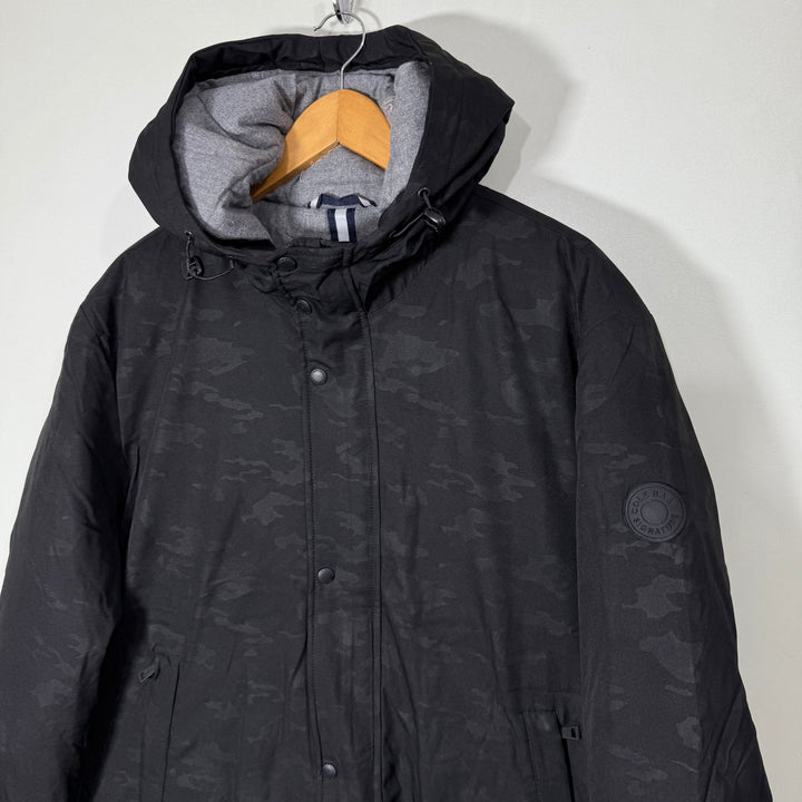 COLE HAAN CAMOUFLAGE PUFFER JACKET WITH HOOD