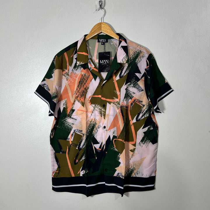 BOOHOOMAN SAFARI COLLAR HALF SLEEVES SHIRT BRAND NEW