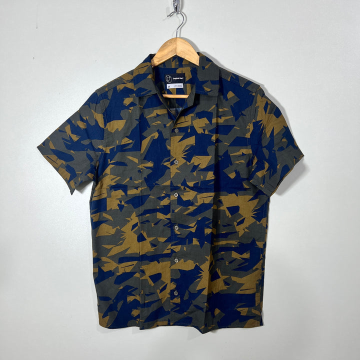 ORIGINAL USE SAFARI COLLAR  CAMOUFLAGE HALF SLEEVES SHIRT