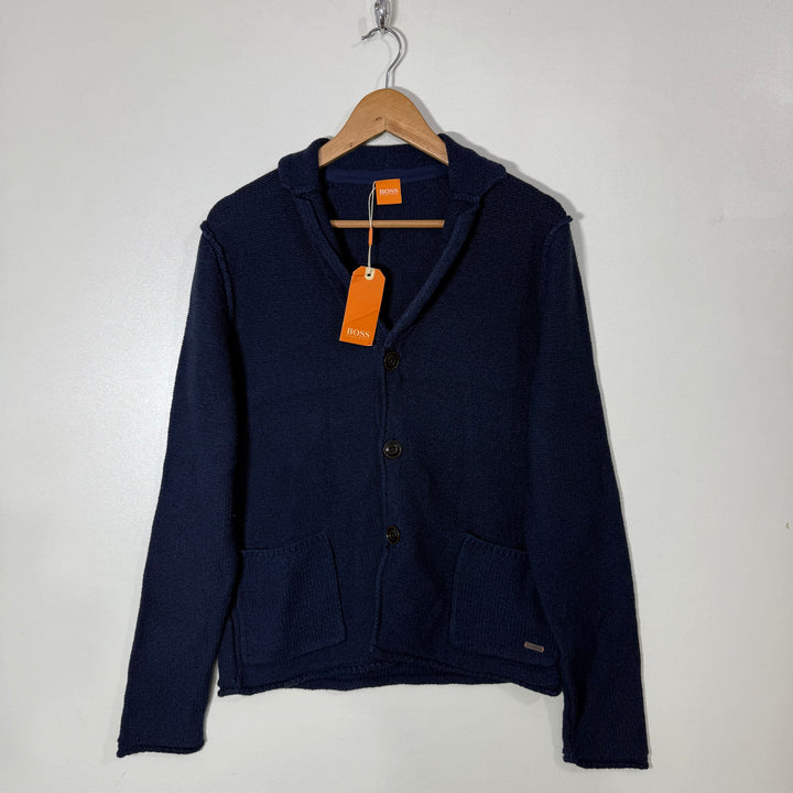 HUGO BOSS CARDIGAN COTTON SWEATER BRAND NEW BLUE COLOUR