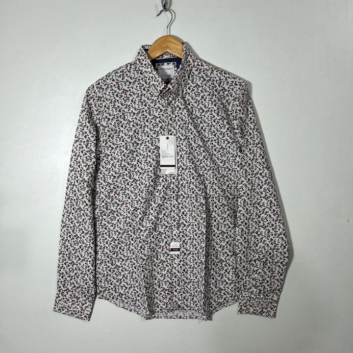 DENIM & FLOWER BUTTON DOWN PRINTED SHIRT BRAND NEW WITH STRETCH