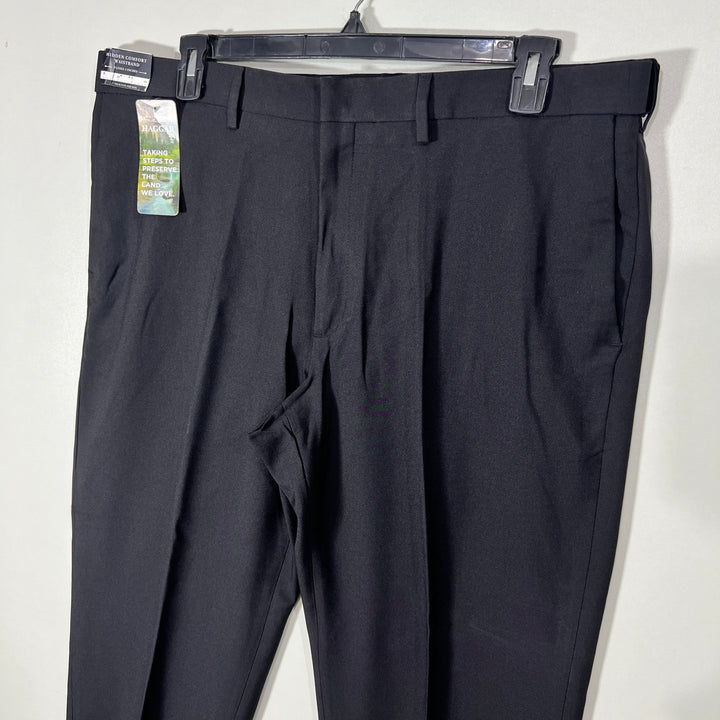 HAGGAR WRINKLE FREE MACHINE WASHABLE 4 WAY STRETCH SHIRT GRIPPER TECH CLASSIC FIT HIDDEN COMFORT WAISTBAND DRESS PANT BRAND NEW