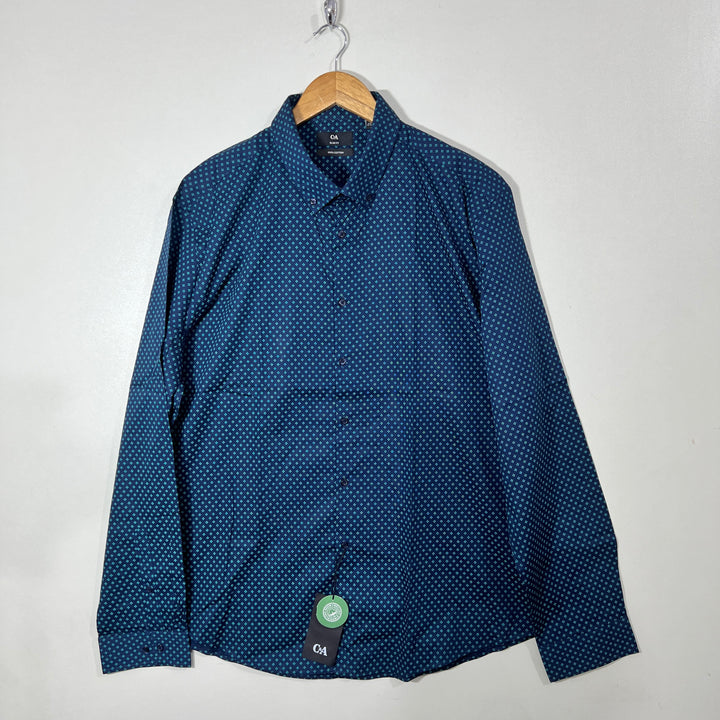 C&A SLIM FIT BUTTON DOWN CASUAL COTTON SHIRT