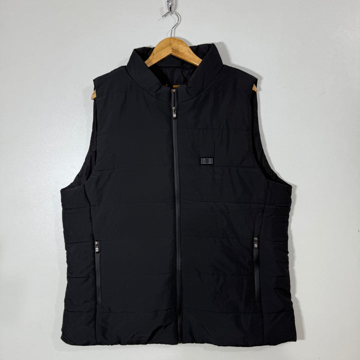 HEATED USB HEATED PACKABLE SLEEVES LESS PUFFER JACKET BLACK COLOUR