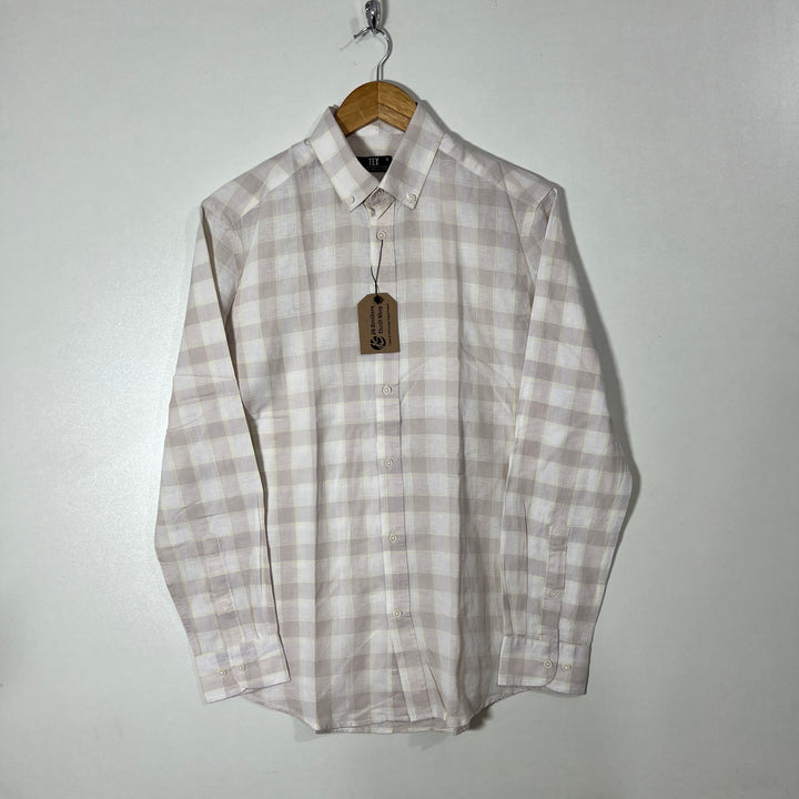 TEX BUTTON DOWN COTTON LINEN SHIRT