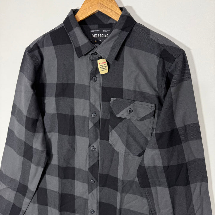 FOX RACING DOUBLE POCKETS OXFORD COTTON CHECKERED SHIRT BRAND NEW
