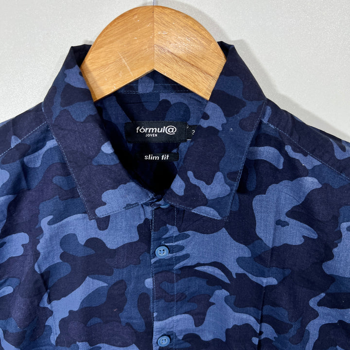 FORMUL @ JOVEN SLIM FIT CAMOUFLAGE COTTON SHIRT