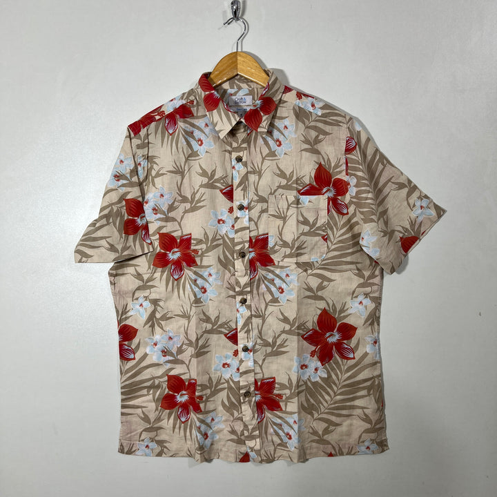 CROFT & BARROW HALF SLEEVES LINEN COTTON SHIRT