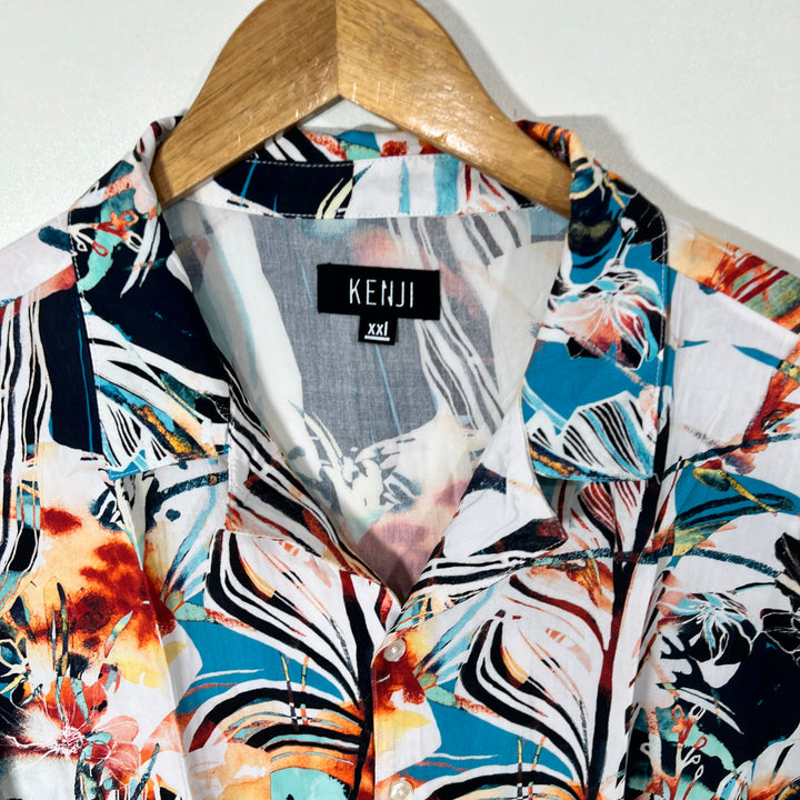 KENJI SAFARI COLLAR HALF SLEEVES HAWAI SHIRT