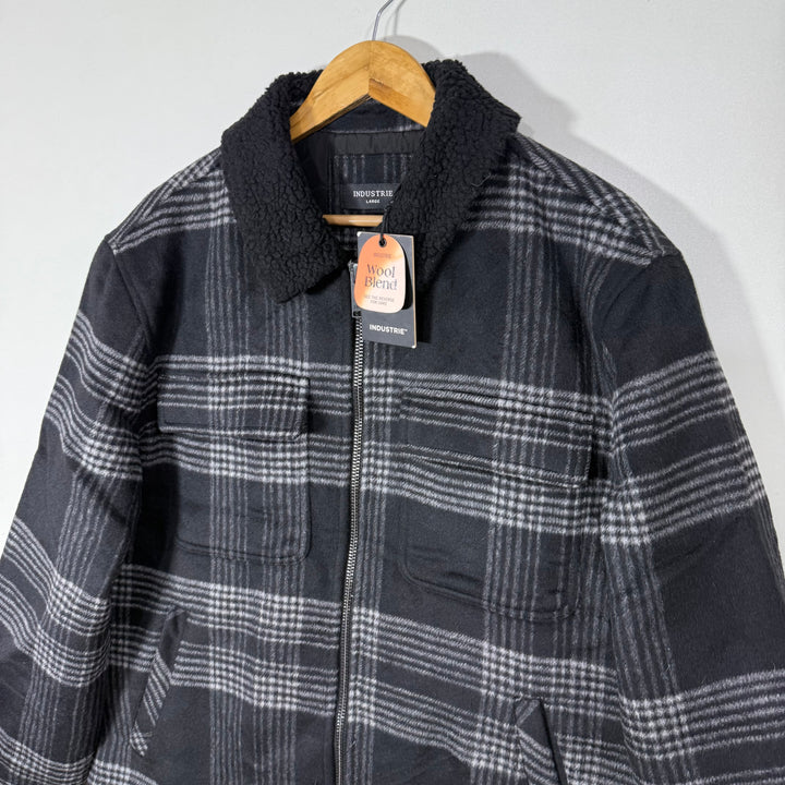 INDUSTRIE DOUBLE POCKETS WOOL CHECKERED JACKET BRAND NEW