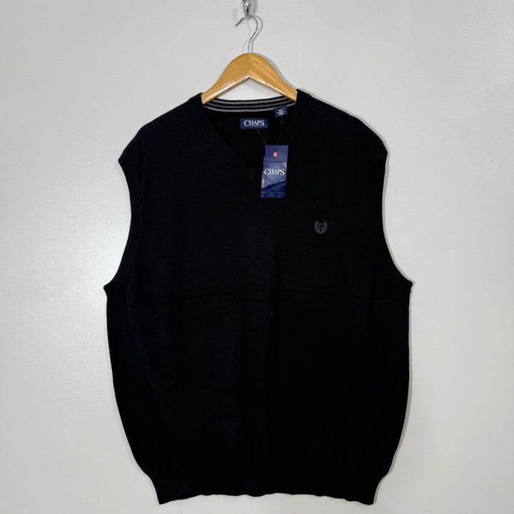 CHAPS V NECK SLEEVES LESS SWEATER BRAND NEW