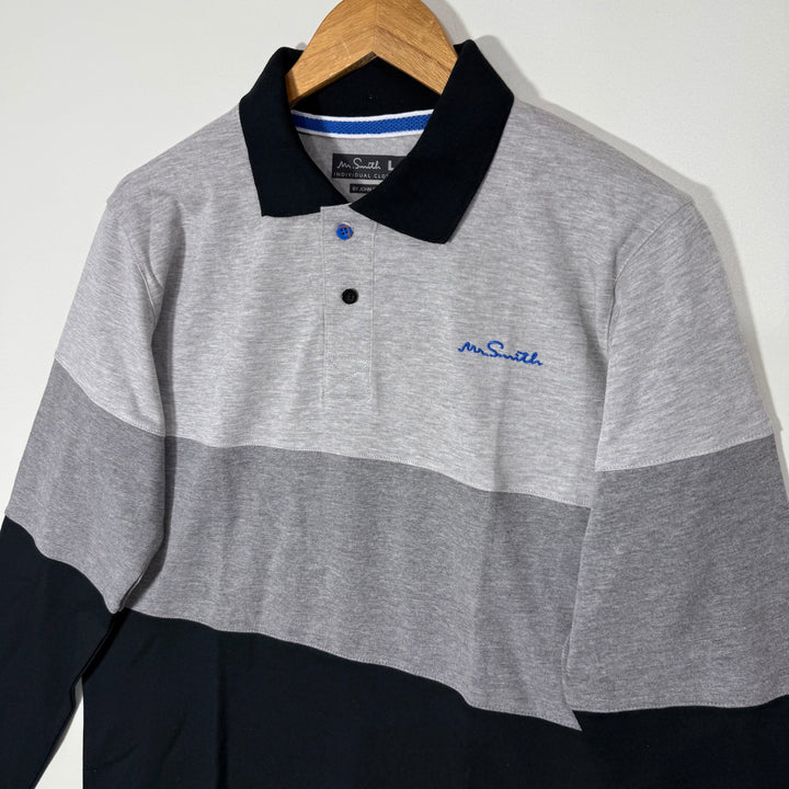 MR SMITH INDIVIDUAL CLOTHING LONG SLEEVES COTTON POLO TSHIRT