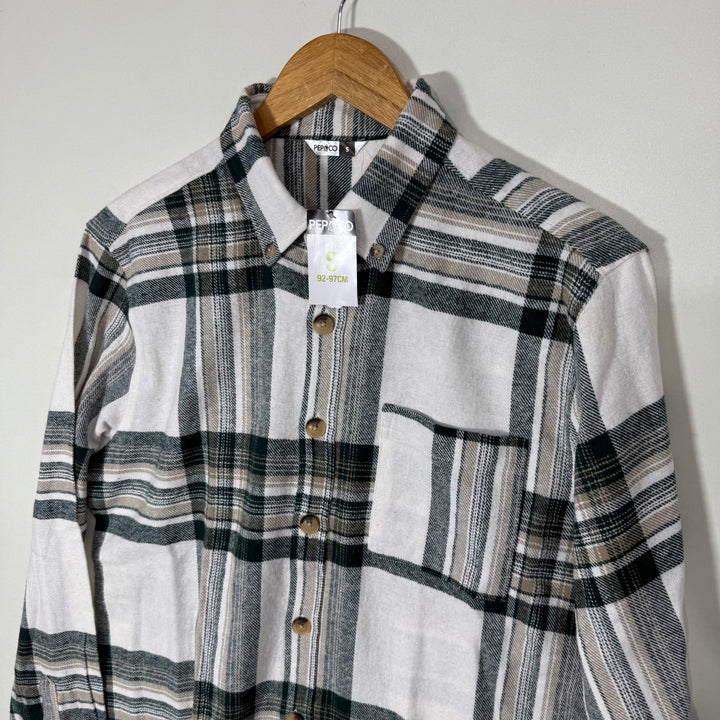 PEP&CO BUTTON DOWN FLANNEL COTTON SHIRT BRAND NEW