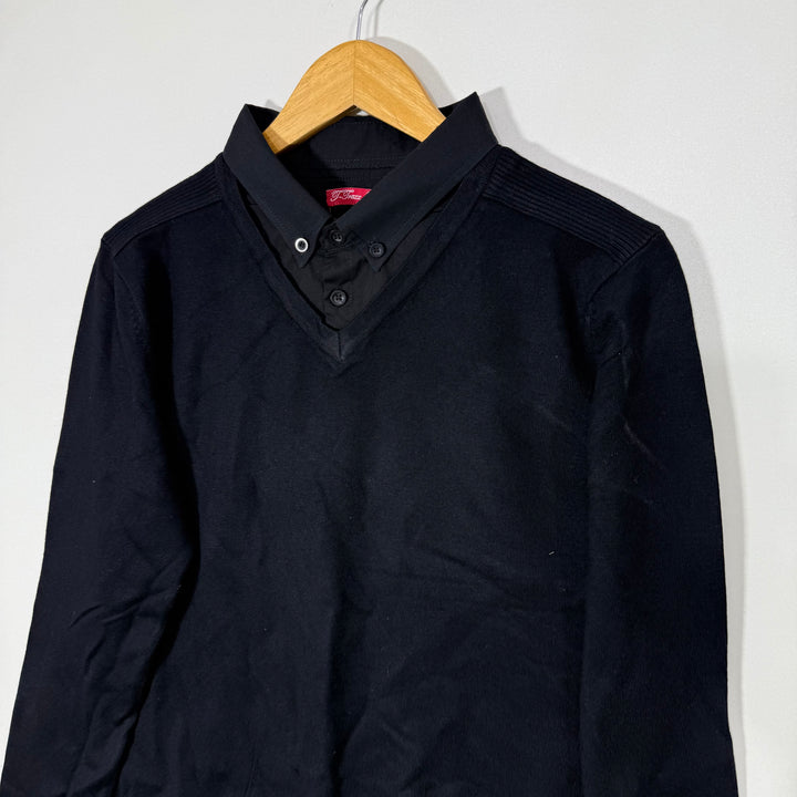 L TRAXX LABELLING BUTTON DOWN SHIRT COLLAR SWEATER