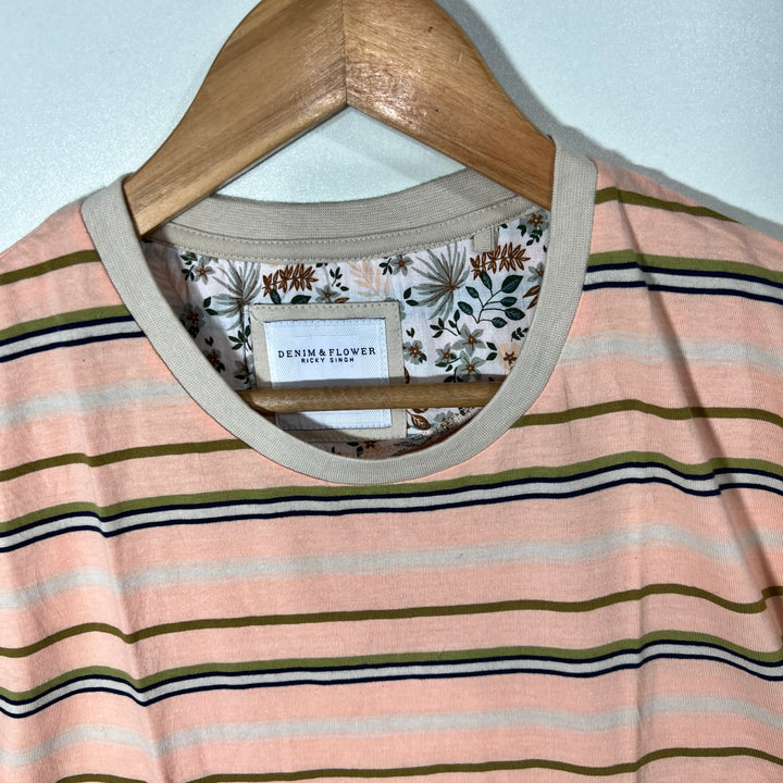 DENIM & FLOWER COTTON TSHIRT