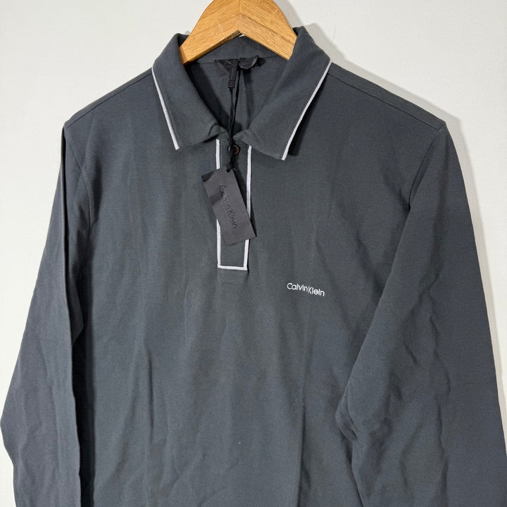 CALVIN KLEIN LONG SLEEVES COTTON POLO TSHIRT BRAND NEW