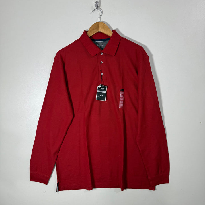 HAGGAR LONG SLEEVES COTTON POLO TSHIRT BRAND NEW