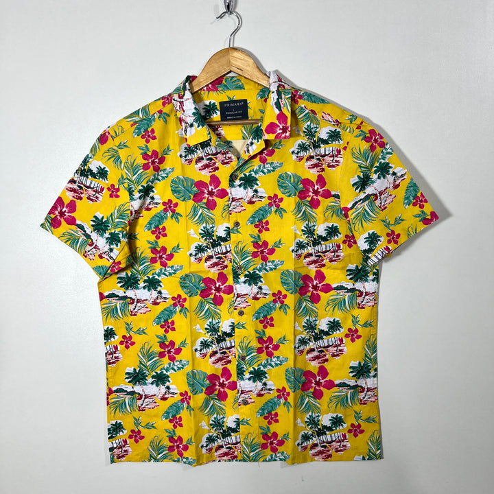 PRIMARK REGULAR FIT SAFARI COLLAR COTTON SHIRT