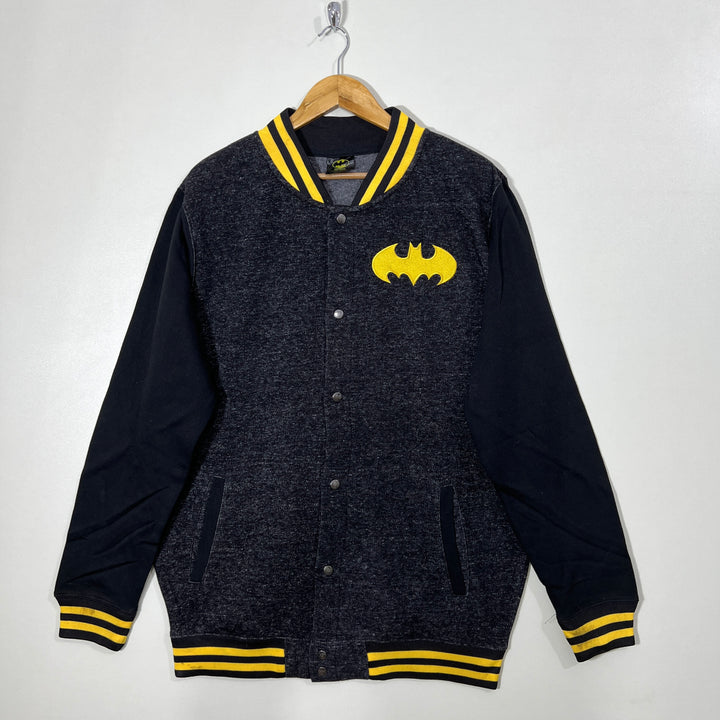 BATMAN BEN COLLAR SWEAT VARSITY JACKET INNER FLEECE