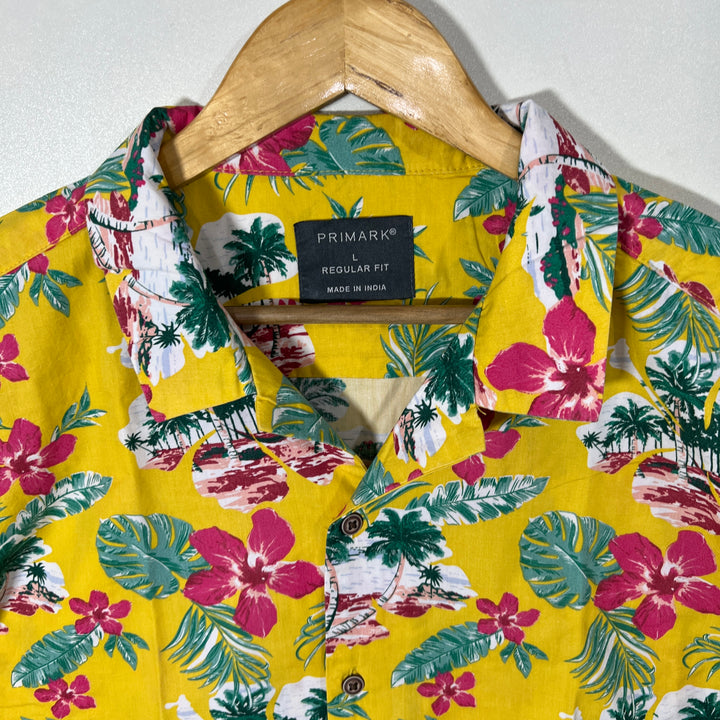 PRIMARK REGULAR FIT SAFARI COLLAR COTTON SHIRT