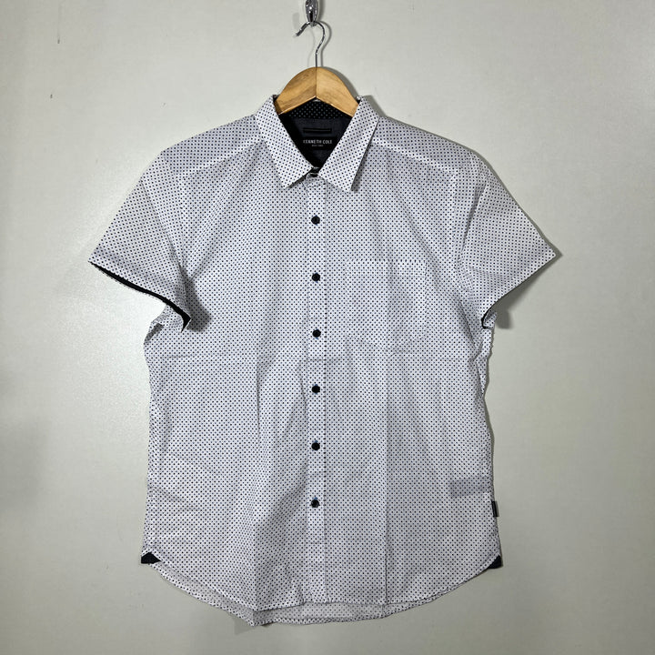 KENNETH COLE BUTTON DOWN HALF SLEEVES COTTON SHIRT