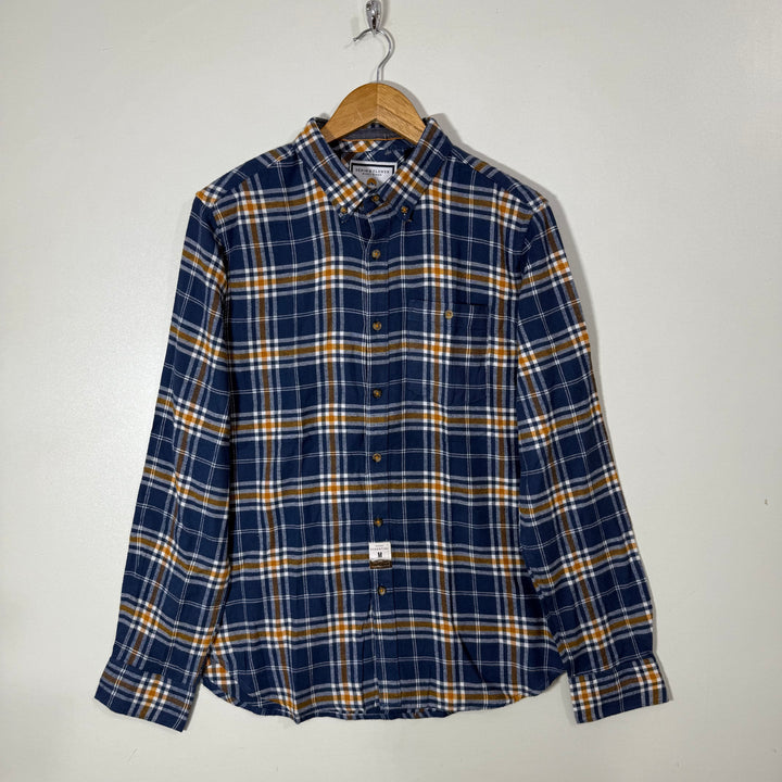 DENIM & FLOWER WARMTH & COMFORT BUTTON DOWN FLANNEL COTTON CHECKERED SHIRT