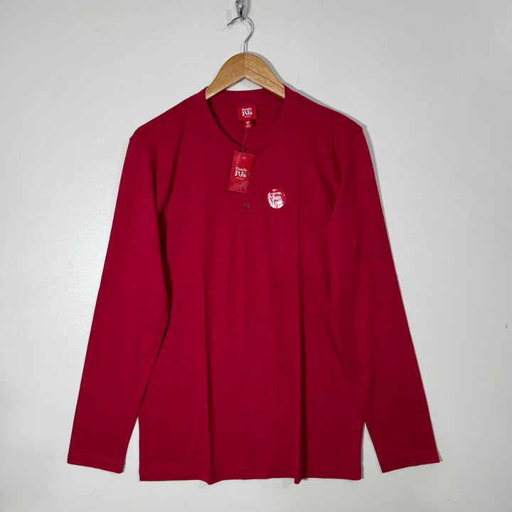FAMILY PJS HENLEY COLLAR LONG SLEEVES COTTON TSHIRT BRAND NEW
