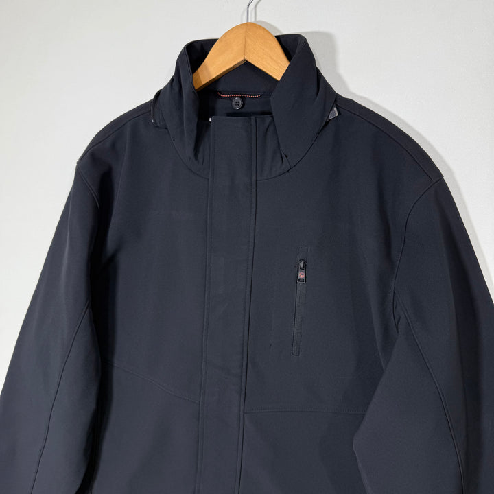 HAWK & CO SOFT SHELL WINDBREAKER JACKET INNER FLEECE  BLACK COLOUR