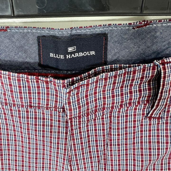 BLUE HARBOUR CHECKERED COTTON CHINO SHORT